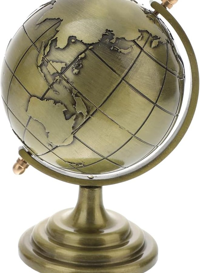 Rotating Globe Ornament Desk Decor Iron Crafts World Map Cute Accessory - Image 1